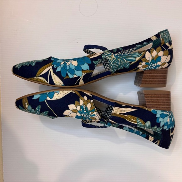 Ruby Shoo Iris Floral Mary Jane Block Heels Size 10 Retro Cottage Garden Summer - Picture 7 of 11